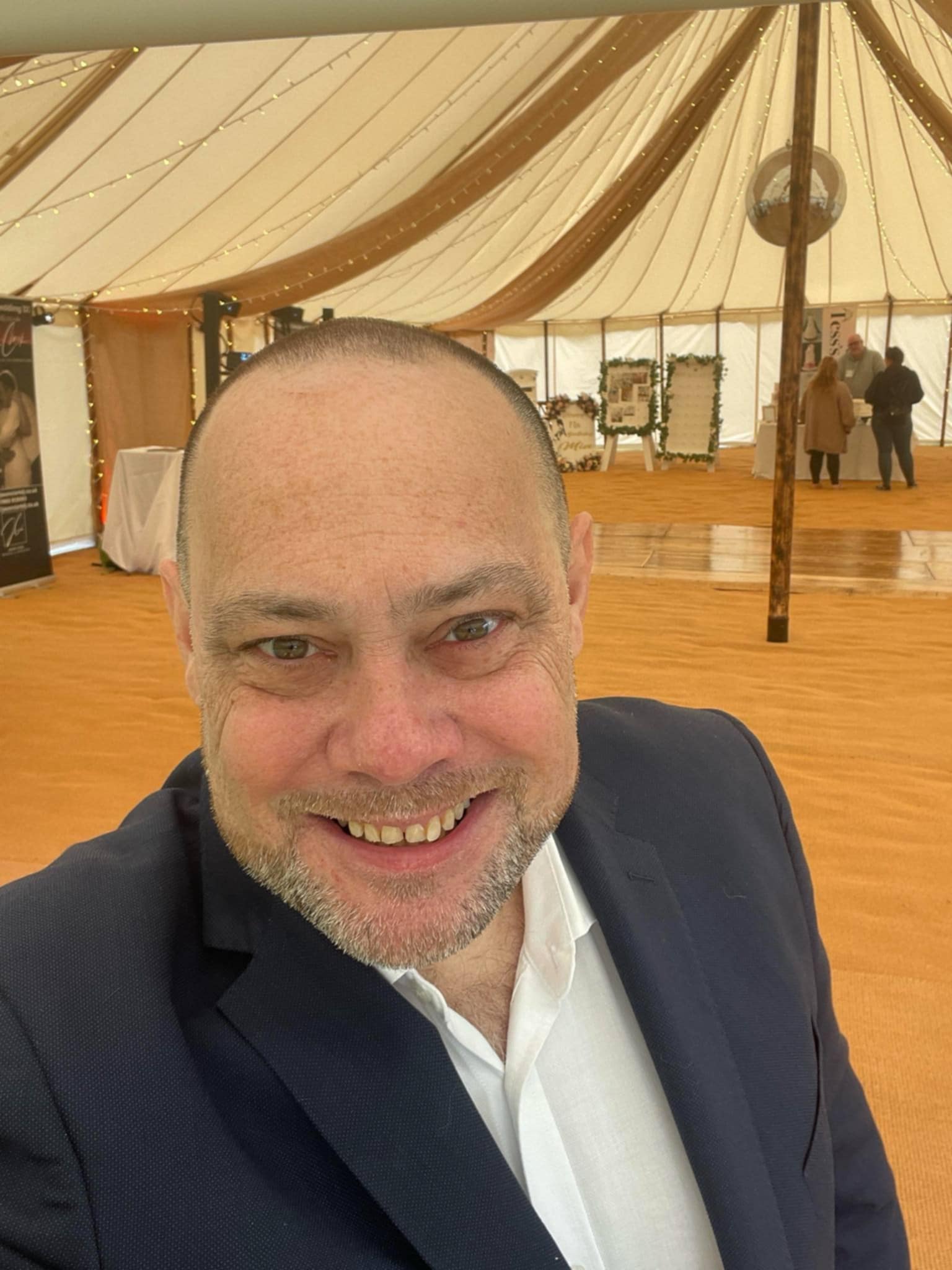 Professional wedding DJ marquee tent setup