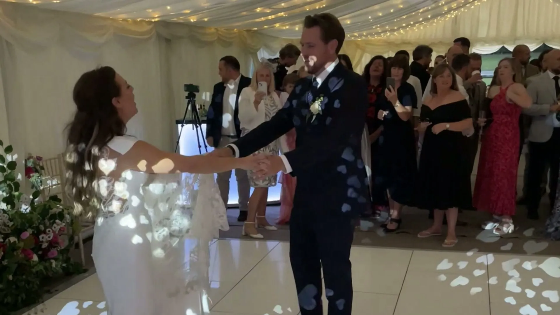 First dance at a marquee wedding with guests watching - Dance Sounds DJ, Essex